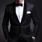 Men’s Black Slim-Fit Two-Piece Suit Set
